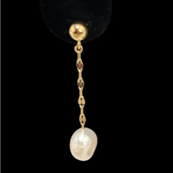 NWT JTV 18k gold plated 925 sterling silver freshwater pearl drop earrings - Picture 6 of 9